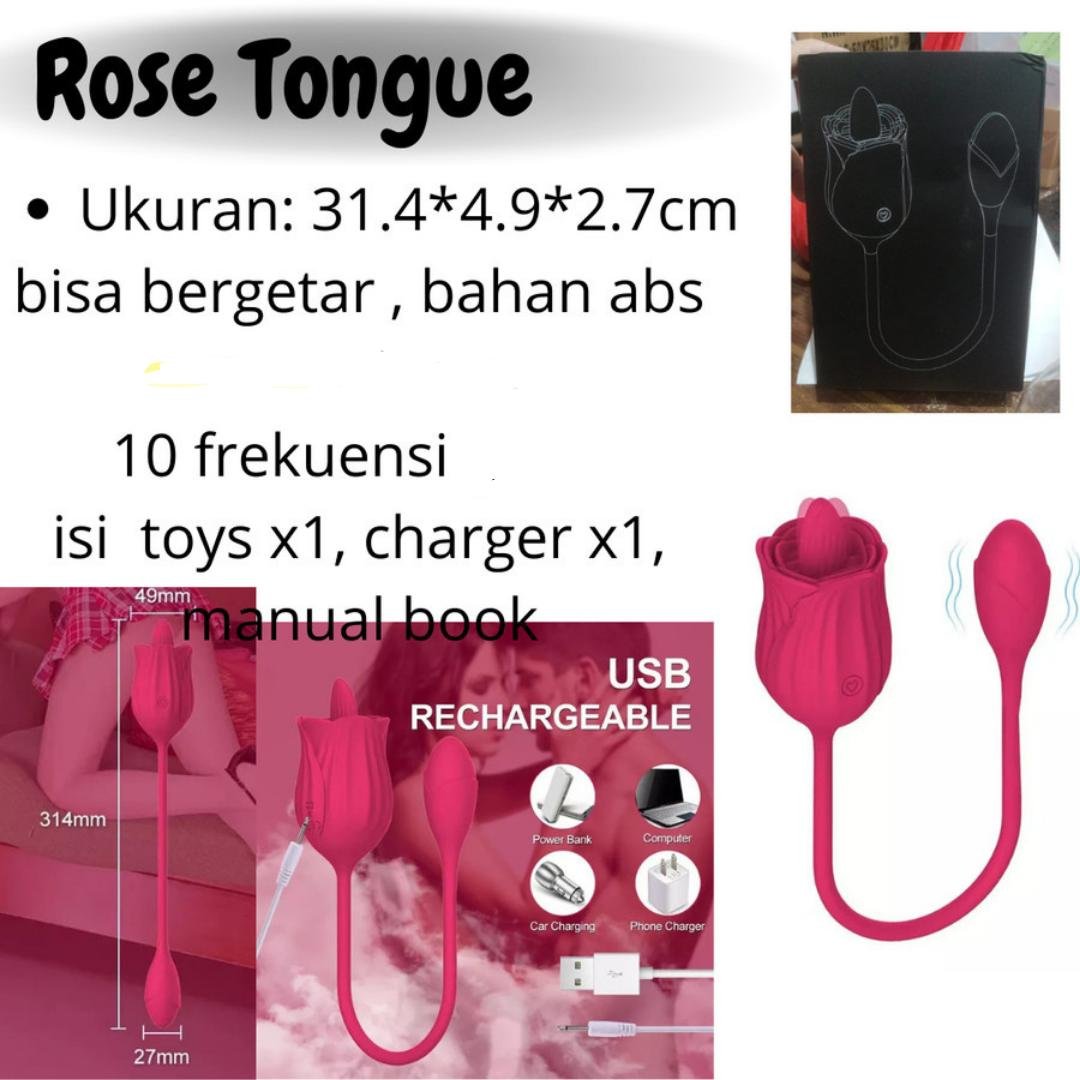 Alat Getar Sucking Hisap Clitoral - Sexy Toys Wanita - Mawar Rose - Merah